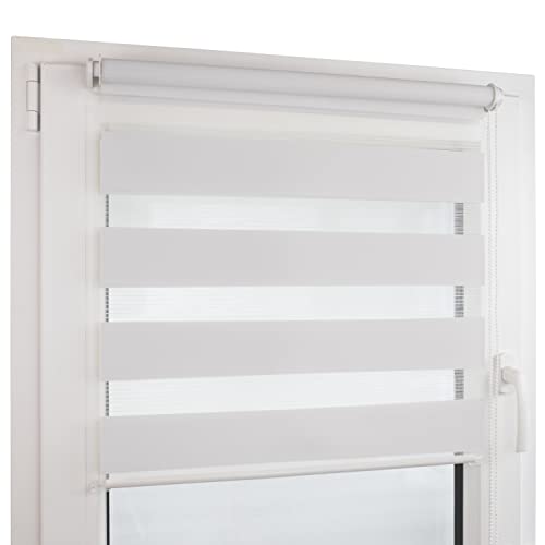 Deco4Me Doppelrollo Klemmfix ohne Bohren (100 x 160 cm, Weiß) - Duo Rollo lichtdurchlässig - blickdichte Rollos für Fenster ohne Bohren - Klemmrollo, Fensterrollo, Innenrollo (Stoffbreite 96 cm) von Deco4Me