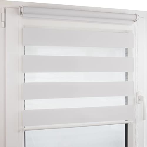 Deco4Me Doppelrollo Klemmfix ohne Bohren (80 x 160 cm, Weiß) - Duo Rollo lichtdurchlässig - blickdichte Rollos für Fenster ohne Bohren - Klemmrollo, Fensterrollo, Innenrollo (Stoffbreite 76 cm) Deco4Me Doppelrollo Klemmfix ohne Bohren (80 x 160 cm, Weiß) - Duo Rollo lichtdurchlässig - blickdichte Rollos für Fenster ohne Bohren - Klemmrollo, Fensterrollo, Innenrollo (Stoffbreite 76 cm) von Deco4Me