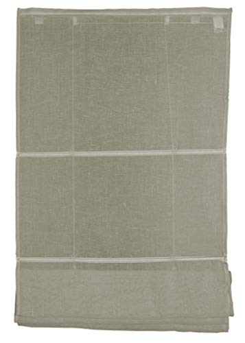 Raffrollo mit Leinenoptik Stoffrollo 80x170cm beige Vorhang Aluprofil Klett von Deco4Me