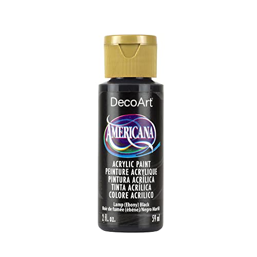 DecoArt Americana 2 oz Mehrzweck-Acrylfarbe, 59 ml, Lamp Ebony Schwarz von DecoArt