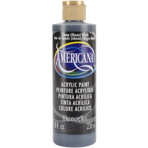 DecoArt Americana Mehrzweck-Acrylfarbe, 236 ml, Lamp Ebony Schwarz von DecoArt