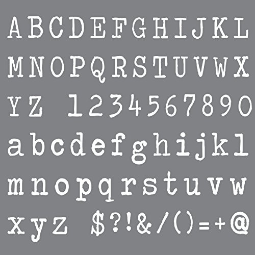 DecoArt Andy Skinner Mixed Media 20,3 x 20,3 cm Schablonen Schriftart 8 x 8 Schablone, grau von DecoArt