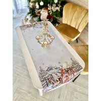 Weihnachten Tischläufer, Neujahr Tischwäsche, Esszimmer Tischdecke, Tischdekoration, Weihnachts Wandteppich, Einweihungsgeschenk von DecoBelin