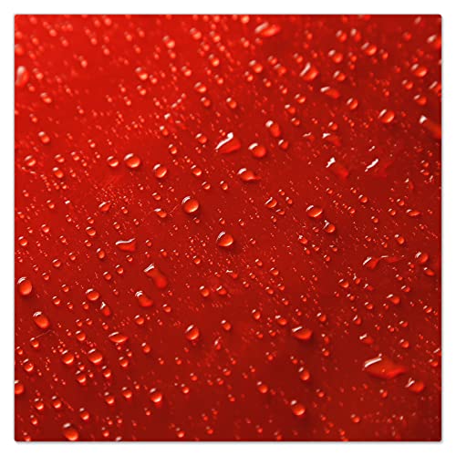 DecoCat Glas-Herdabdeckplatte Ceranfeld Kochfeldabdeckung Herdabdeckung Induktionsschutz Schneideplatte 40x40 cm Einteilig Tautropfen Wasser Rot von DecoCat