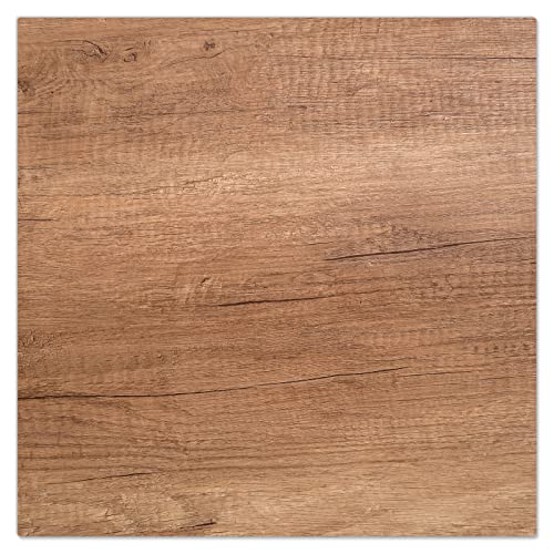 DecoCat Glas-Herdabdeckplatte Ceranfeld Kochfeldabdeckung Herdabdeckung Induktionsschutz Schneideplatte 60x60 cm Einteilig Holz-Optik Maserung Braun von DecoCat