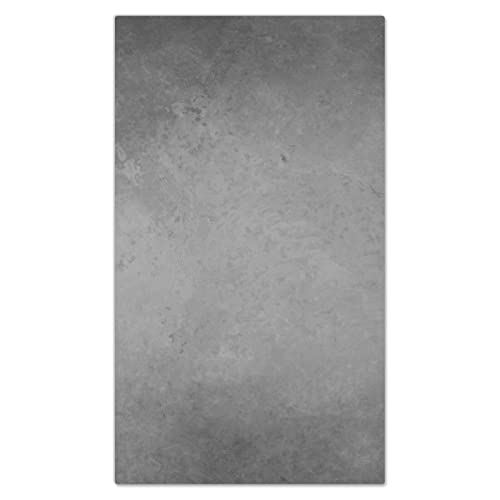 DecoCat Herdabdeckplatte Ceranfeld 30x52 cm Einteilig Beton-Wand-Optik Grau Schneideplatte Glas Kochfeldabdeckung Herdabdeckung Induktionsschutz von DecoCat