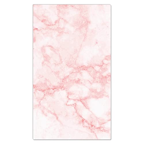 DecoCat Herdabdeckplatte Ceranfeld 30x52 cm Einteilig Marmor Naturstein-Optik Rosa (02498) Schneideplatte Glas Kochfeldabdeckung Herdabdeckung Induktionsschutz von DecoCat