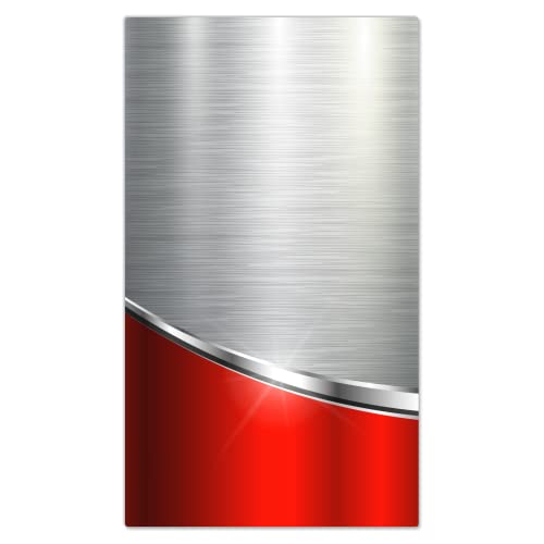 DecoCat Herdabdeckplatte Ceranfeld 30x52 cm Einteilig Metalloptik Stahlwelle Rot Schneideplatte Glas Kochfeldabdeckung Herdabdeckung Induktionsschutz von DecoCat