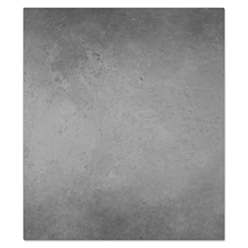 DecoCat Herdabdeckplatte Ceranfeld 45x52 cm Einteilig Beton-Wand-Optik Grau Schneideplatte Glas Kochfeldabdeckung Herdabdeckung Induktionsschutz von DecoCat