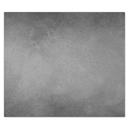 DecoCat Herdabdeckplatte Ceranfeld 60x52 cm Einteilig Beton-Wand-Optik Grau Schneideplatte Glas Kochfeldabdeckung Herdabdeckung Induktionsschutz von DecoCat