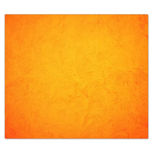 DecoCat Herdabdeckplatte Ceranfeld 60x52 cm Einteilig Betonwand Putz Orange (01800) Schneideplatte Glas Kochfeldabdeckung Herdabdeckung Induktionsschutz von DecoCat