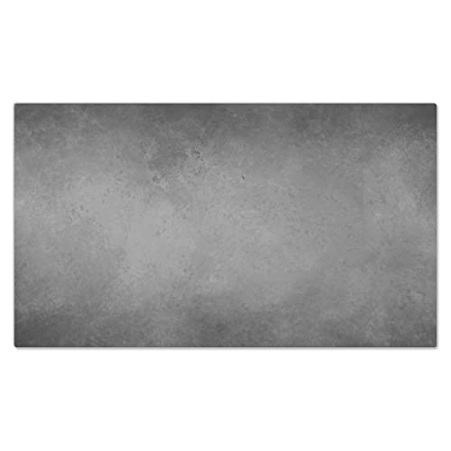 DecoCat Herdabdeckplatte Ceranfeld 90x52 cm Einteilig Beton-Wand-Optik Grau Schneideplatte Glas Kochfeldabdeckung Herdabdeckung Induktionsschutz von DecoCat