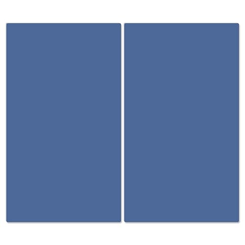 DecoCat Herdabdeckplatten Ceranfeld 2 x 30x52 cm (insgesamt 60x52) Zweiteilige Schneideplatten aus Glas Rechteckige Kochfeldabdeckung Einfarbig Taubenblau (50113) von DecoCat
