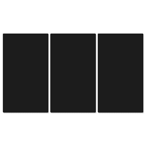 DecoCat Herdabdeckplatten Ceranfeld 3 x 30x52 cm (insgesamt 90x52) Dreiteilige Schneideplatten aus Glas Rechteckige Kochfeldabdeckung Einfarbig Graphitschwarz (90205) von DecoCat