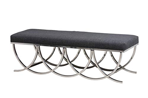 DecoDesign 654027 bettfuß, Metall, Silberfarben/Schwarz, 142x46x46 cm von DecoDesign