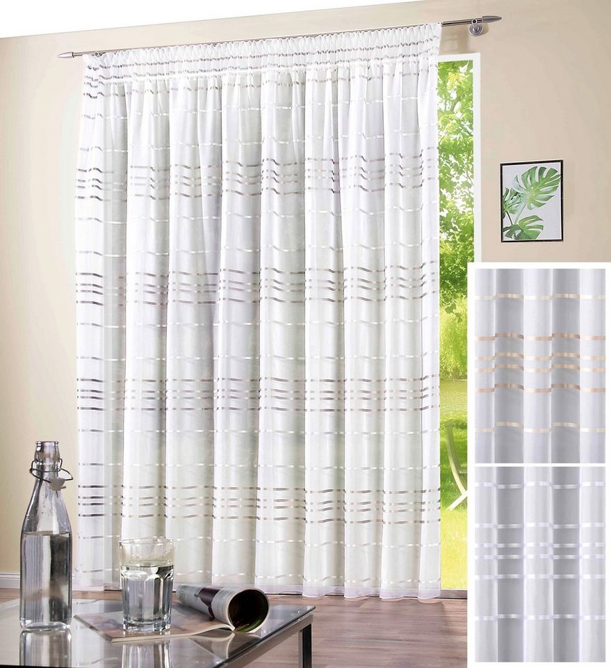 Gardine Cataleya, DecoHome24, Smokband, Store, Voile von DecoHome24