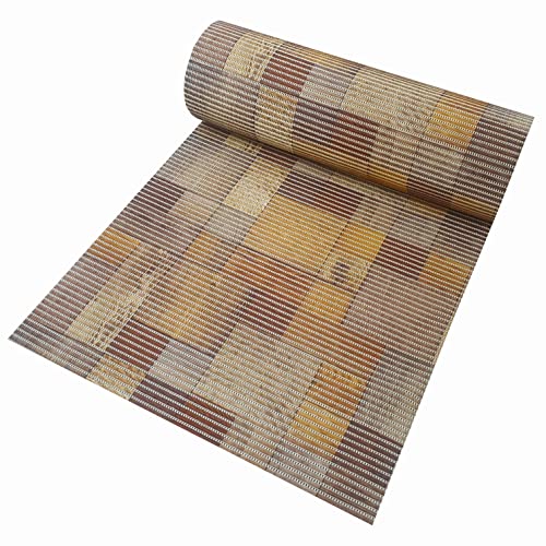Badematte Bodenbelag Duschvorleger - Holz Braun Eckig 65 x 140 cm - Weichschaum Bodenmatte Badteppich Antirutsch Vorleger Matte von DecoHomeTextil Heimtextilmanufaktur