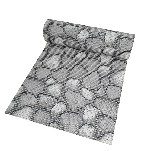 Badematte Bodenbelag Duschvorleger - Steine Grau Eckig 65 x 90 cm - Weichschaum Bodenmatte Badteppich Antirutsch Vorleger Matte von DecoHomeTextil Heimtextilmanufaktur