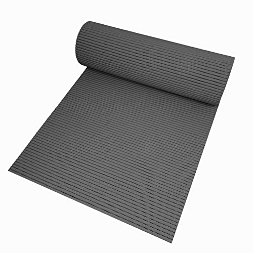 Badematte Bodenbelag Duschvorleger - Uni Dunkelgrau Eckig 65 x 180 cm - Weichschaum Bodenmatte Badteppich Antirutsch Vorleger Matte von DecoHomeTextil Heimtextilmanufaktur