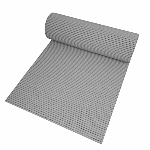 Badematte Bodenbelag Duschvorleger - Uni Hellgrau Eckig 65 x 130 cm - Weichschaum Bodenmatte Badteppich Antirutsch Vorleger Matte von DecoHomeTextil Heimtextilmanufaktur