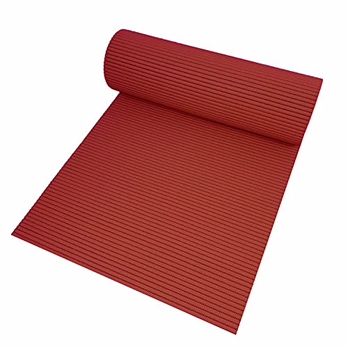 Badematte Bodenbelag Duschvorleger - Uni Rot Eckig 65 x 160 cm - Weichschaum Bodenmatte Badteppich Antirutsch Vorleger Matte von DecoHomeTextil Heimtextilmanufaktur