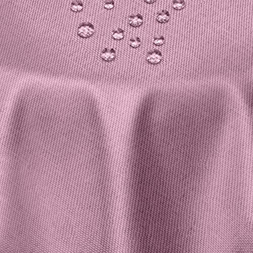 Leinen Optik Tischdecke Tischtuch Tafeldecke Leinendecke Abwaschbar Wasserabweisend Rund 140 cm Lila Fleckschutz Pflegeleicht mit Saumrand Leinentuch von DecoHomeTextil Heimtextilmanufaktur