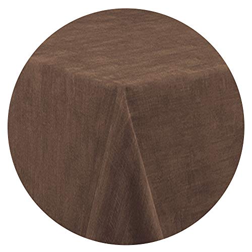 DecoHomeTextil Heimtextilmanufaktur Gartentischdecke Tischdecke Sabrina Rund Dunkelbraun 160 cm mit Lotus Effekt Größe & Farbe wählbar von DecoHomeTextil Heimtextilmanufaktur
