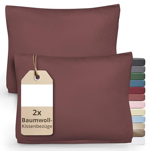 DecoHomeTextil Heimtextilmanufaktur Greenline Kissenbezug Premium Jersey aus 100% Baumwolle Altrosa Doppelpack (2X) Nackenkissen Bezug 40 x 60 cm Kissenhülle Kissenbezüge von DecoHomeTextil Heimtextilmanufaktur