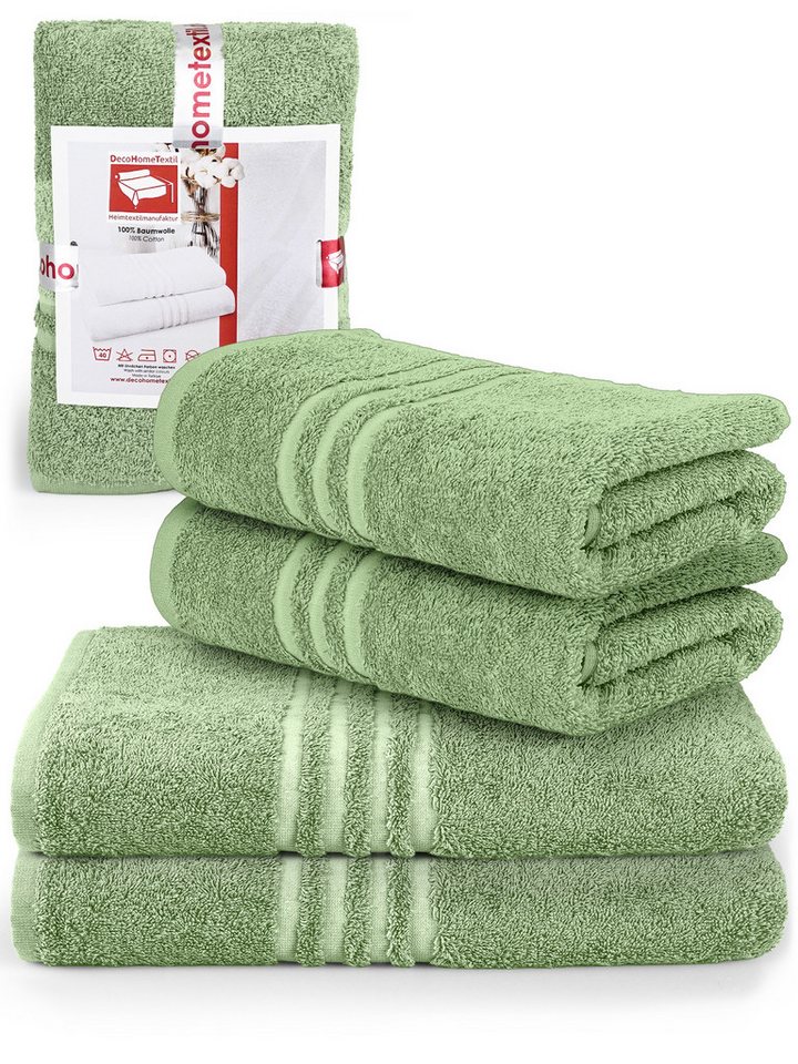DecoHomeTextil Heimtextilmanufaktur Handtuch Handtuch Set 100% Baumwolle hochwertig kuschelweich saugstark von DecoHomeTextil Heimtextilmanufaktur