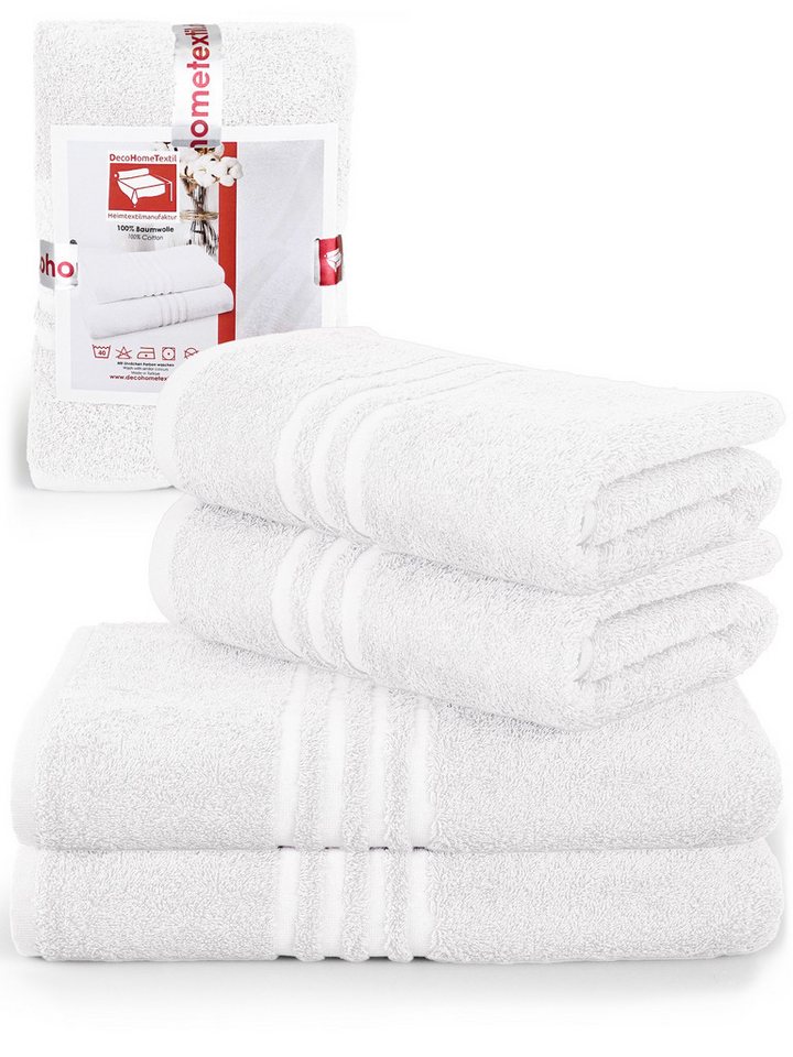 DecoHomeTextil Heimtextilmanufaktur Handtuch Handtuch Set 100% Baumwolle hochwertig kuschelweich saugstark von DecoHomeTextil Heimtextilmanufaktur