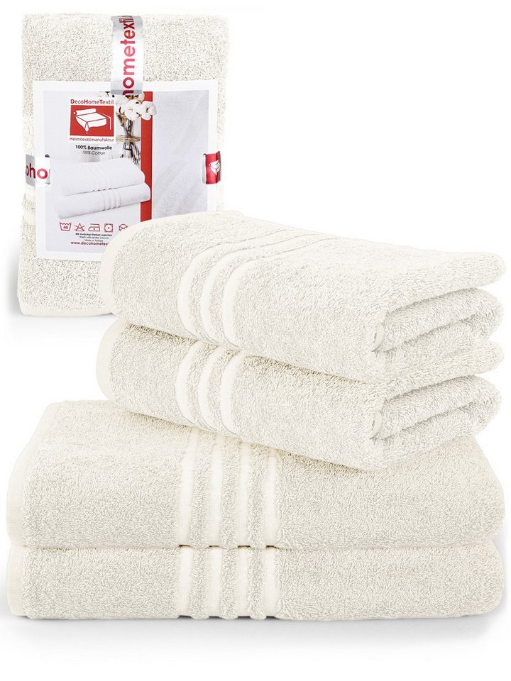 DecoHomeTextil Heimtextilmanufaktur Handtuch Handtuch Set 100% Baumwolle hochwertig kuschelweich saugstark von DecoHomeTextil Heimtextilmanufaktur