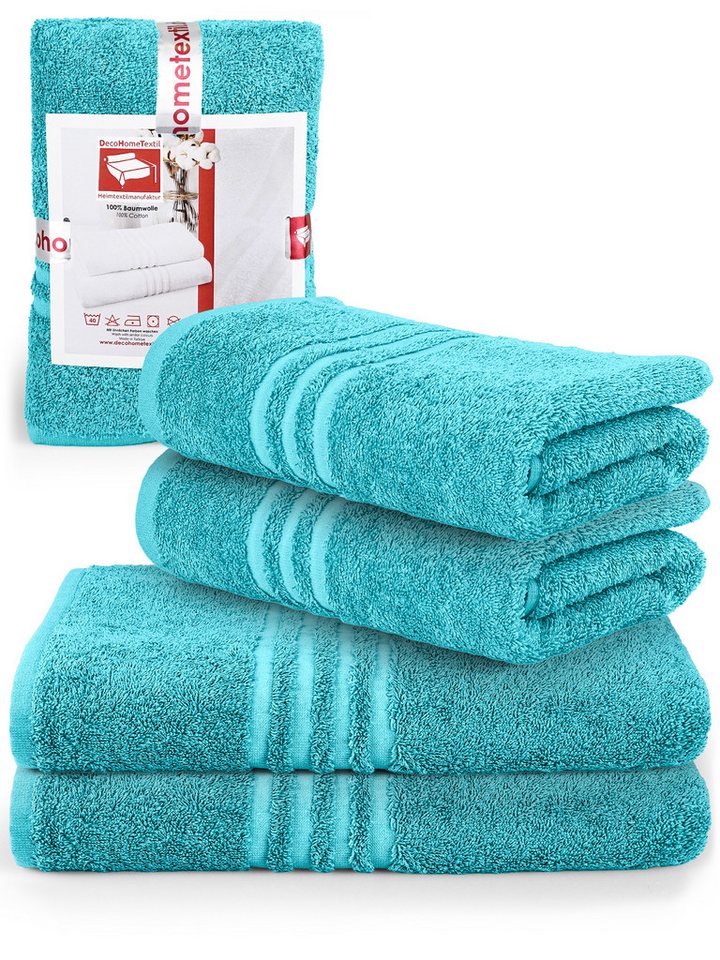 DecoHomeTextil Heimtextilmanufaktur Handtuch Handtuch Set 100% Baumwolle hochwertig kuschelweich saugstark von DecoHomeTextil Heimtextilmanufaktur