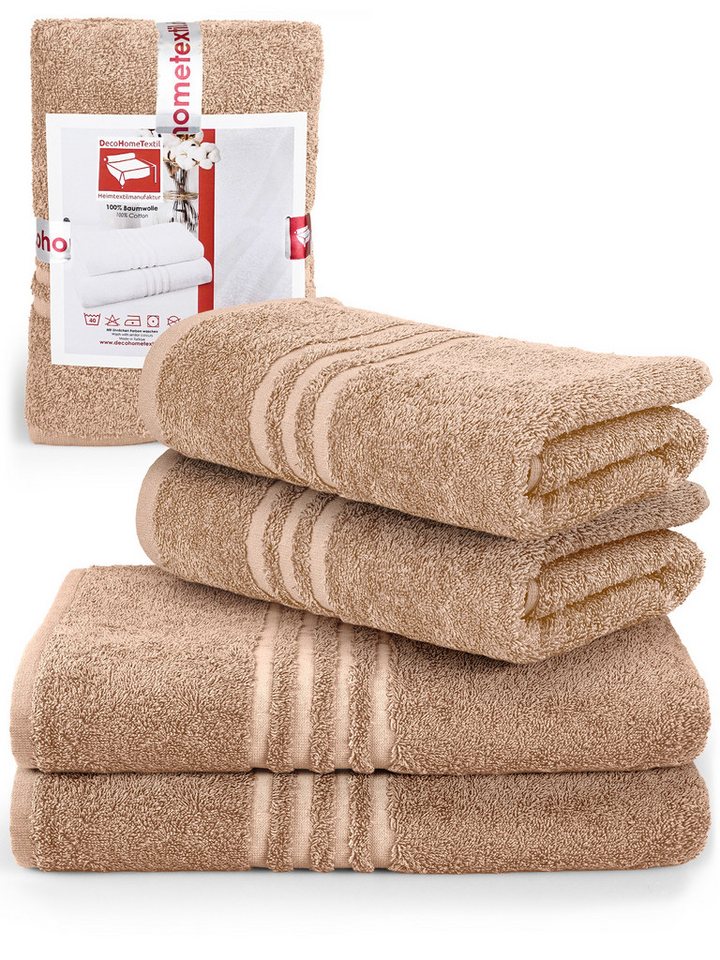 DecoHomeTextil Heimtextilmanufaktur Handtuch Handtuch Set 100% Baumwolle hochwertig kuschelweich saugstark von DecoHomeTextil Heimtextilmanufaktur