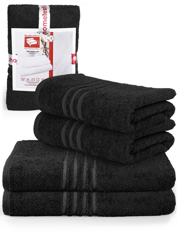 DecoHomeTextil Heimtextilmanufaktur Handtuch Handtuch Set 100% Baumwolle hochwertig kuschelweich saugstark von DecoHomeTextil Heimtextilmanufaktur