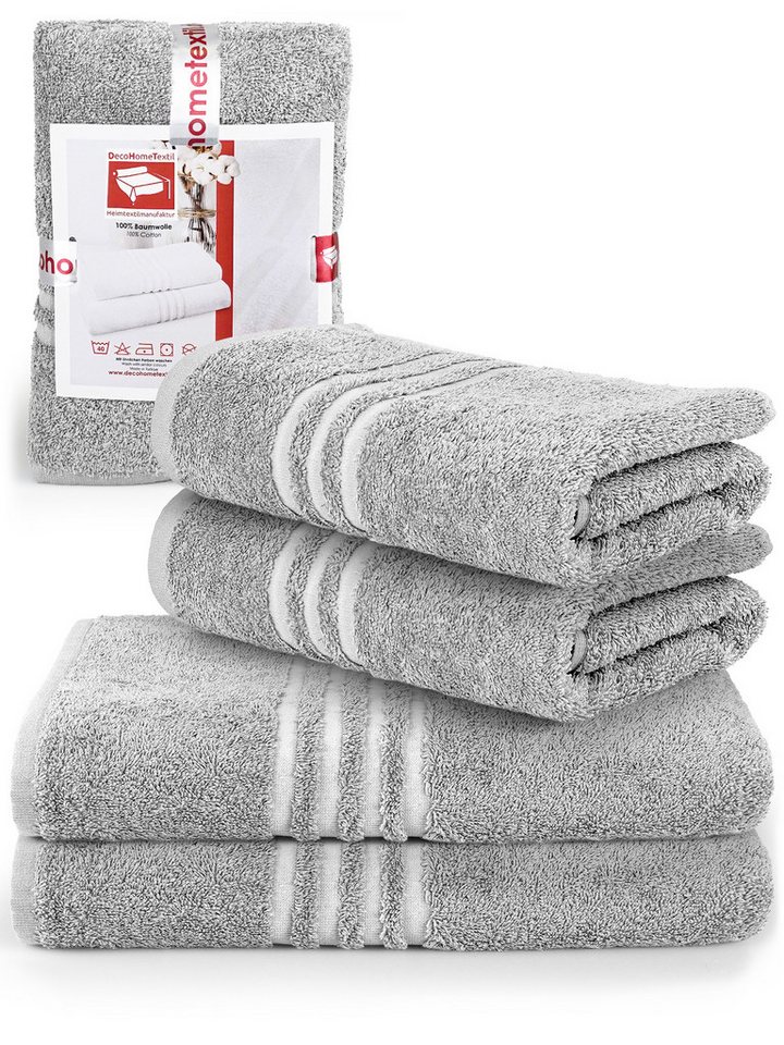 DecoHomeTextil Heimtextilmanufaktur Handtuch Handtuch Set 100% Baumwolle hochwertig kuschelweich saugstark von DecoHomeTextil Heimtextilmanufaktur