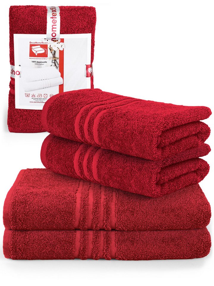 DecoHomeTextil Heimtextilmanufaktur Handtuch Handtuch Set 100% Baumwolle hochwertig kuschelweich saugstark von DecoHomeTextil Heimtextilmanufaktur