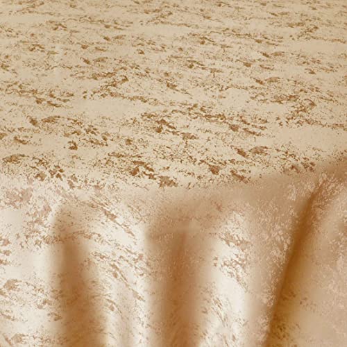 DecoHomeTextil Heimtextilmanufaktur Jacquard Tischdecke Granit Tischdecke Rund Beige Sand 180 cm Meliert mit Lotus Effekt Größe & Farbe wählbar von DecoHomeTextil Heimtextilmanufaktur