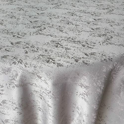 DecoHomeTextil Heimtextilmanufaktur Jacquard Tischdecke Granit Tischdecke Rund Hellgrau 180 cm Meliert mit Lotus Effekt Größe & Farbe wählbar von DecoHomeTextil Heimtextilmanufaktur