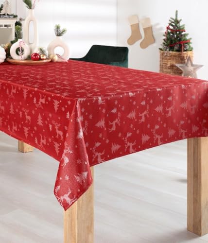 DecoHomeTextil Heimtextilmanufaktur Lurex Rentier Tanne Tischdecke Eckig 110 x 140 cm Rot Silber dezent glitzernd Weihnachten Christmas DecoHomeTextil Heimtextilmanufaktur Lurex Rentier Tanne Tischdecke Eckig 110 x 140 cm Rot Silber dezent glitzernd Weihnachten Christmas von DecoHomeTextil Heimtextilmanufaktur