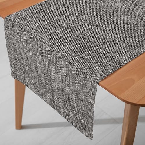 DecoHomeTextil Heimtextilmanufaktur Miami Tischläufer Tablerunner Breite 40 cm Länge und Farbe wählbar Metallik Grau 40 x 400 cm von DecoHomeTextil Heimtextilmanufaktur