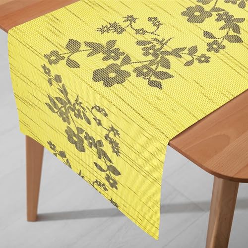 DecoHomeTextil Heimtextilmanufaktur Miami Tischläufer Tablerunner Breite 40 cm Länge und Farbe wählbar Sunrise Gelb 40 x 200 cm von DecoHomeTextil Heimtextilmanufaktur
