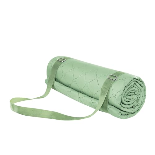 DecoHomeTextil Heimtextilmanufaktur Picknickmatte mit Tragegurt Grün 130 x 170 cm Matte Strand Wandern Outdoor Pool Schwimmbad Camping von DecoHomeTextil Heimtextilmanufaktur