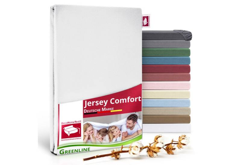 DecoHomeTextil Heimtextilmanufaktur Spannbettlaken Greenline Spannbettlaken Premium Jersey aus 100% Baumwolle von DecoHomeTextil Heimtextilmanufaktur