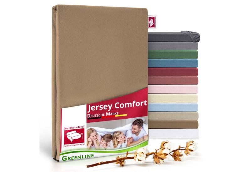 DecoHomeTextil Heimtextilmanufaktur Spannbettlaken Greenline Spannbettlaken Premium Jersey aus 100% Baumwolle von DecoHomeTextil Heimtextilmanufaktur