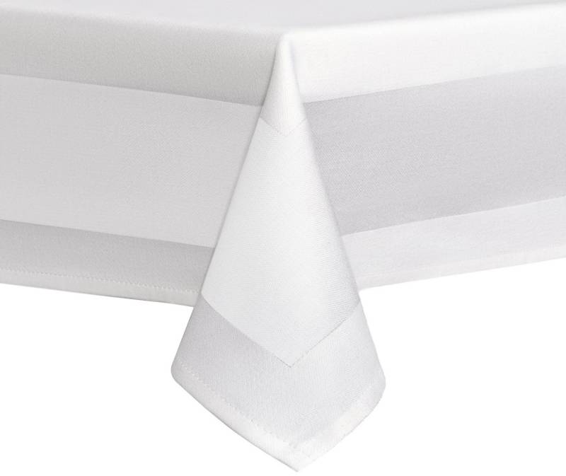 DecoHomeTextil Heimtextilmanufaktur Tischdecke 100% Baumwolle Damast Gastro Edition Weiß Feinste Vollzwirn Qualität von DecoHomeTextil Heimtextilmanufaktur