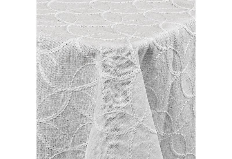 DecoHomeTextil Heimtextilmanufaktur Tischdecke Decorativo In Lino Organza Leinen mit dezenter Stickerei pflegeleicht von DecoHomeTextil Heimtextilmanufaktur