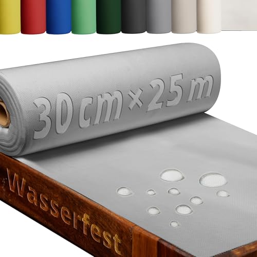 DecoHomeTextil Heimtextilmanufaktur Tischläufer Rolle Tischdeckenrolle Vliesstoff Vlies Grau 0.3 x 25 m 80g/m² abwaschbar wasserabweisend von DecoHomeTextil Heimtextilmanufaktur