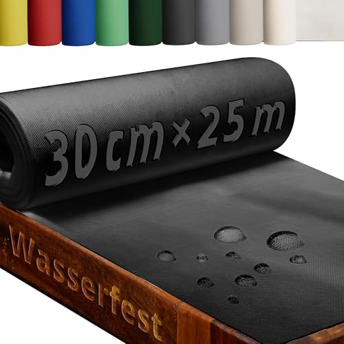 DecoHomeTextil Heimtextilmanufaktur Tischläufer Rolle Tischdeckenrolle Vliesstoff Vlies Schwarz 0.3 x 25 m 80g/m² abwaschbar wasserabweisend von DecoHomeTextil Heimtextilmanufaktur