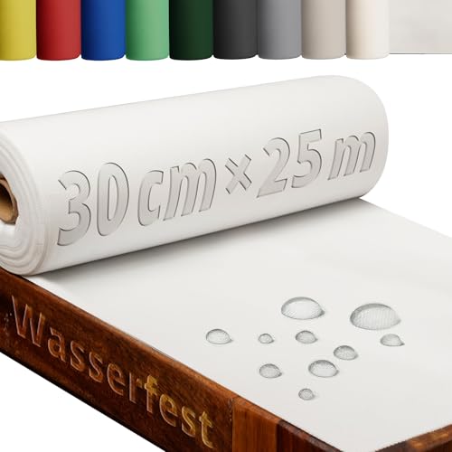 DecoHomeTextil Heimtextilmanufaktur Tischläufer Rolle Tischdeckenrolle Vliesstoff Vlies Weiß 0.3 x 25 m 80g/m² abwaschbar wasserabweisend von DecoHomeTextil Heimtextilmanufaktur