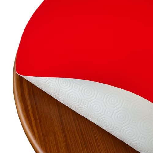 DecoHomeTextil Heimtextilmanufaktur Tischpolster Tischschoner Schutzbelag Größe und Farbe wählbar Oval 100 x 180 cm Poker Rot Tischschutz Molton Auflage Schoner Unterlage von DecoHomeTextil Heimtextilmanufaktur